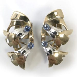 Sapphire and Gold Clips