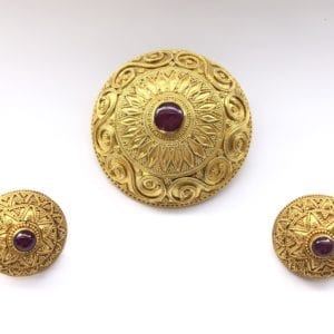 Ilias Lalaounis; A Gold and Ruby Brooch