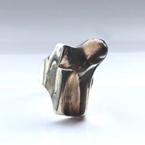 Lapponia; A Björn Weckström Finland Folded Silver Ring, 1988