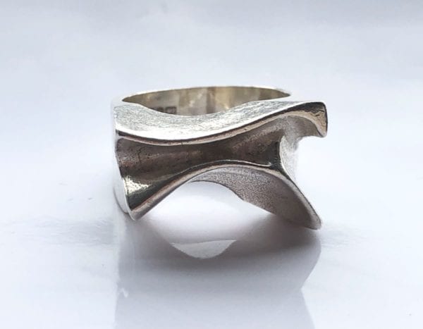 Lapponia Silver Ring Folded Design, 1973 - Scandinavian