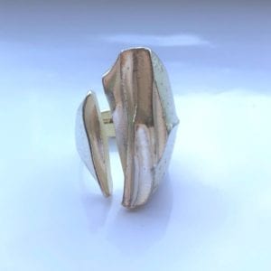 PS0069-Lapponia Finland Torque Design Folded Silver Ring