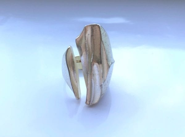 PS0069-Lapponia Finland Torque Design Folded Silver Ring