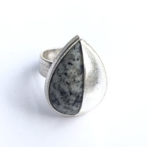 Lapponia; A Granite and Silver 'Garbo' Ring