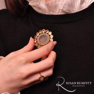 seed pearl & chalcedony locket