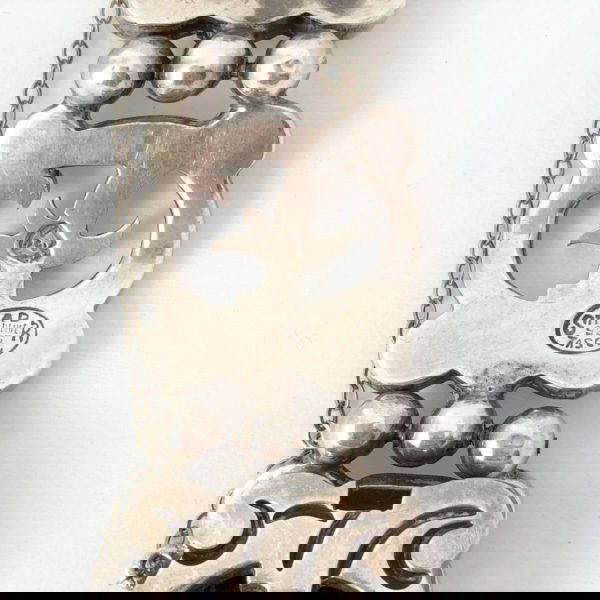 mexican silver bracelet with six scroll design