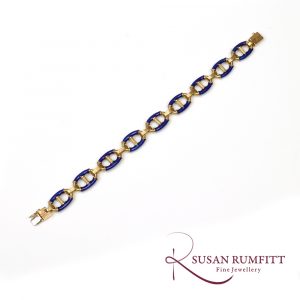 A Continental 18 Carat Yellow Gold and Enamel Bracelet, circa 1960