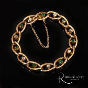 A Victorian Emerald and Diamond Bracelet , circa 1880