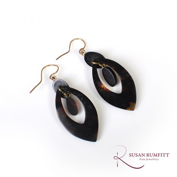A Pair of Victorian Pique Pendant Drop Earrings