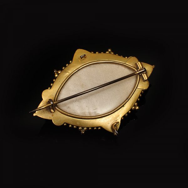 Victorian Seed Pearl and Enamel Brooch