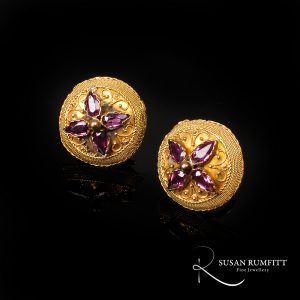 Pair of Victorian Garnet and Gold Earrings