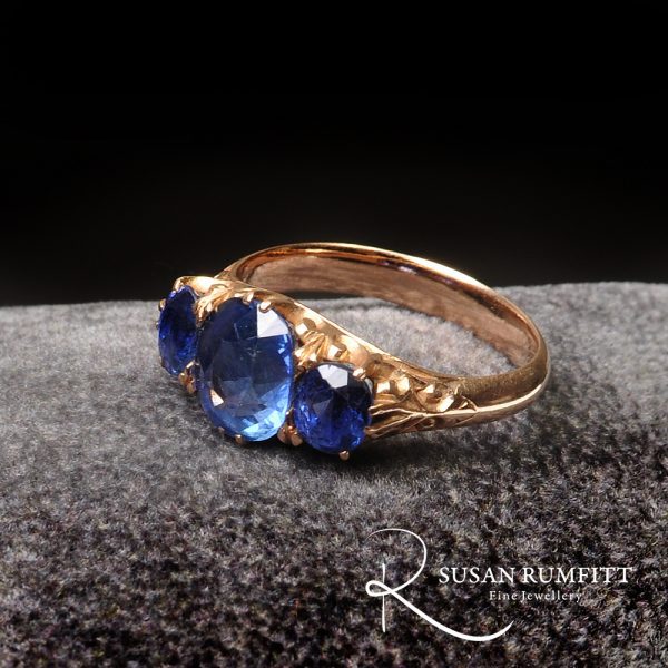 Victorian three stone sapphire ring