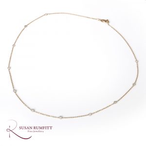 A Diamond Set 14 carat Gold Chain