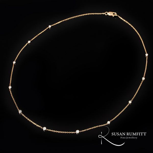 A Diamond Set 14 carat Gold Chain