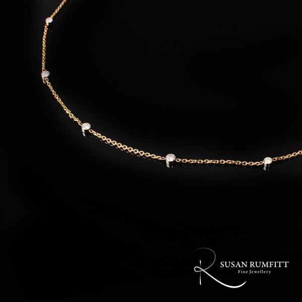 A Diamond Set 14 carat Gold Chain