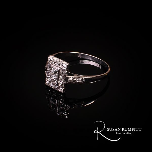Diamond Art Deco Platinum Ring