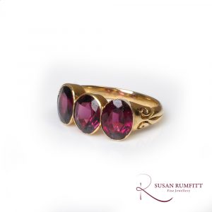 Victorian Garnet Three Stone Ring