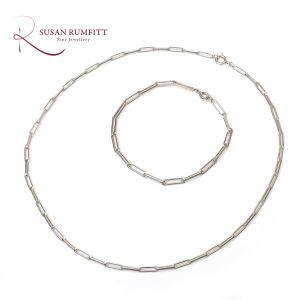 A Silver Bracelet and Necklace Set