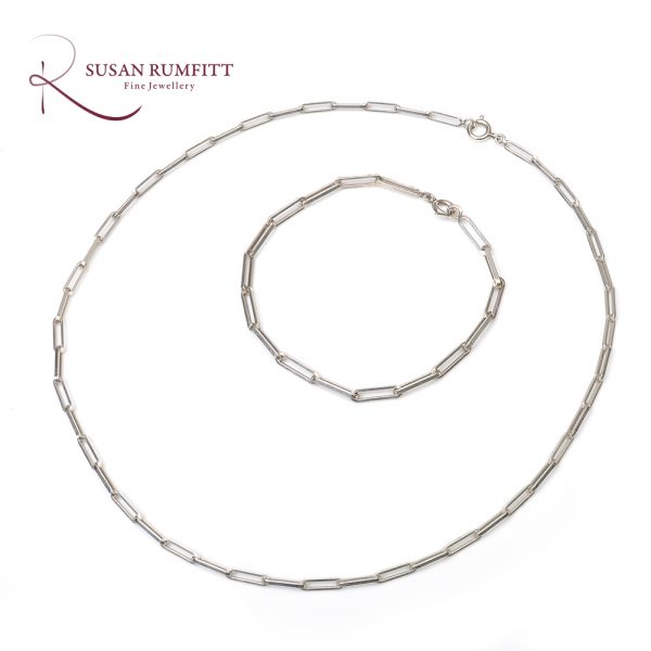 A Silver Bracelet and Necklace Set