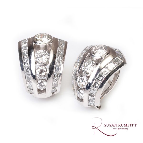 Diamond Half Hoop Earrings