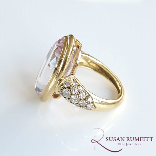 A Pink Topaz and Diamond Cocktail Ring