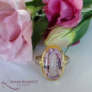 Pink Topaz and Diamond Cocktail Ring