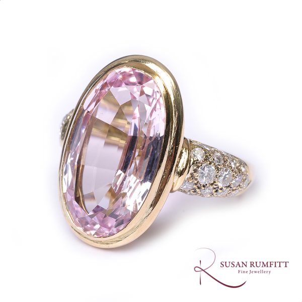 Pink Topaz and Diamond Cocktail Ring