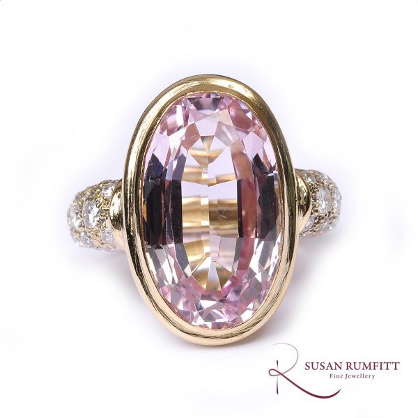 Pink Topaz and Diamond Cocktail Ring