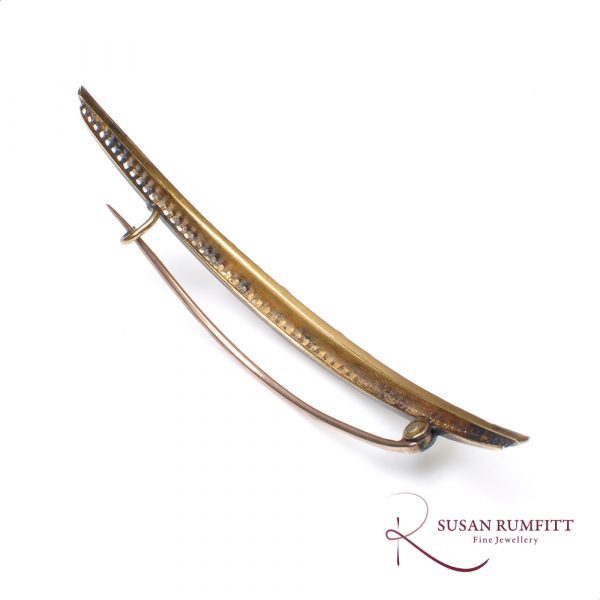 A Victorian Pearl Crescent Moon Brooch, circa 1880