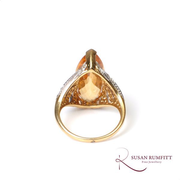 An Imperial Topaz and Diamond Cocktail Ring