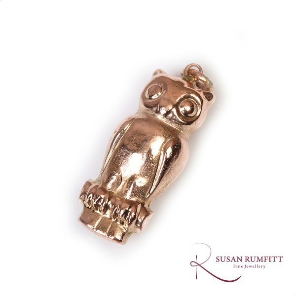 A Gold Wise Owl Charm