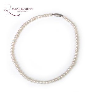 Row of Freshwater Cultured Pearls with Silver Clasp