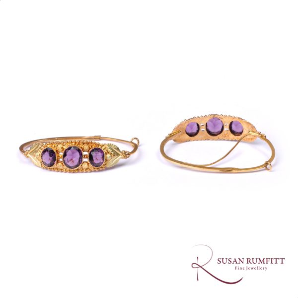 Antique French Etruscan Revival Amethyst Earrings Circa 1830