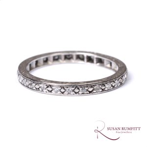 Antique Engraved Diamond Diamond Eternity Ring