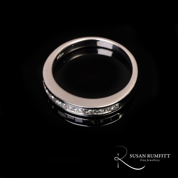 A Square Princess Cut Diamond Half Eternity Ring