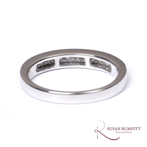 A Square Princess Cut Diamond Half Eternity Ring
