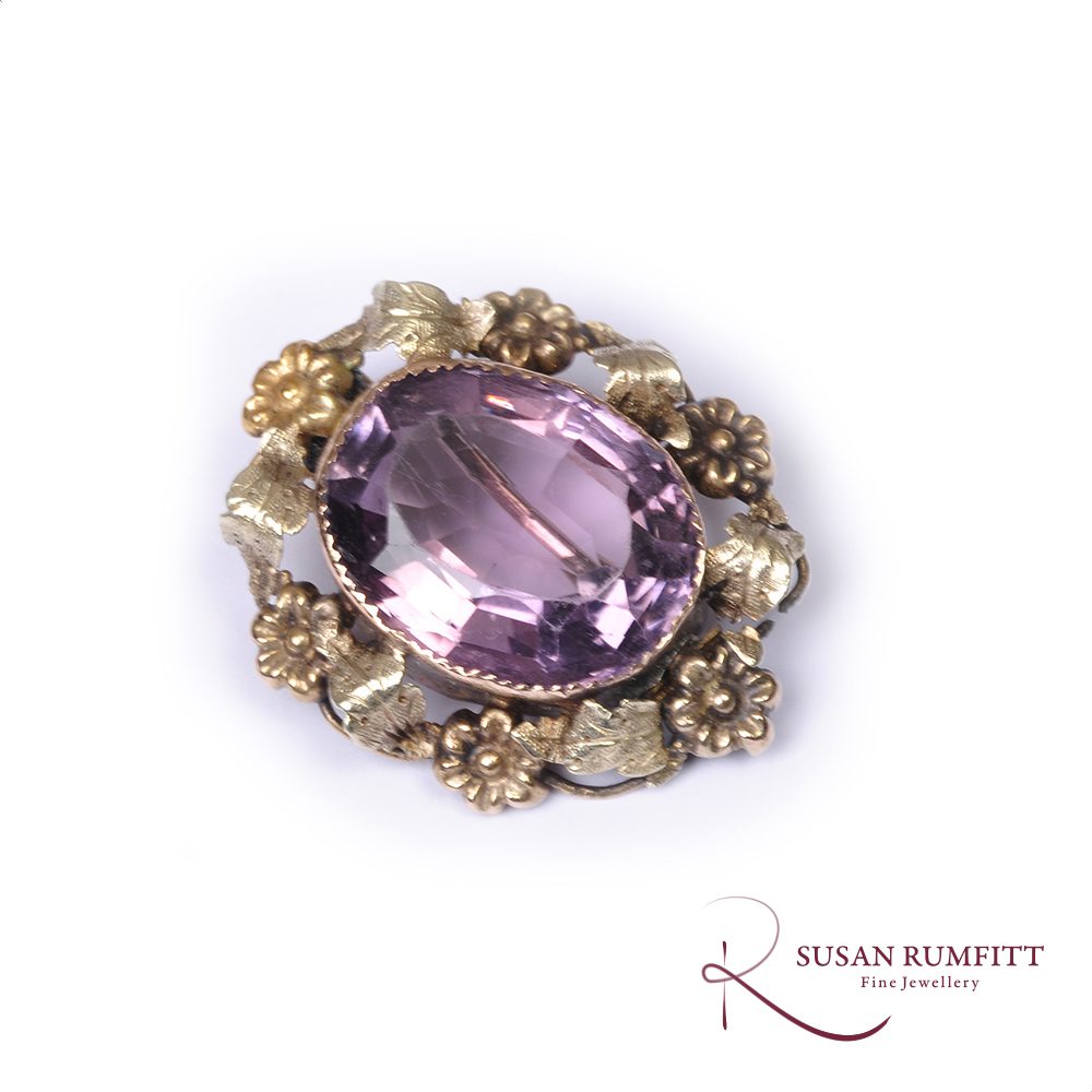 A Floral Amethyst Brooch Circa 1860