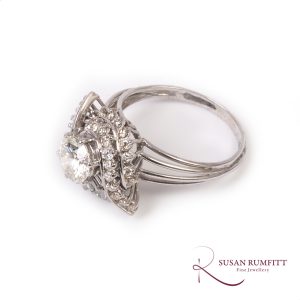 A diamond ballerina cluster ring circa 1950