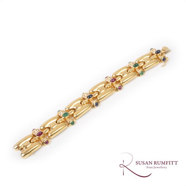 A Ruby, Emerald, Sapphire, and Diamond Bracelet