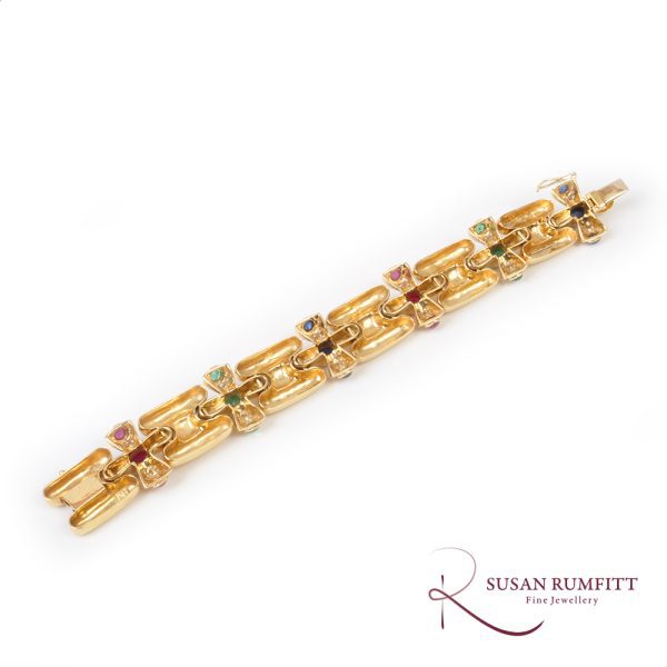 A Ruby, Emerald, Sapphire, and Diamond Bracelet