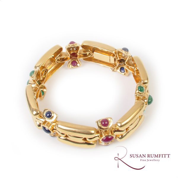 A Ruby, Emerald, Sapphire, and Diamond Bracelet