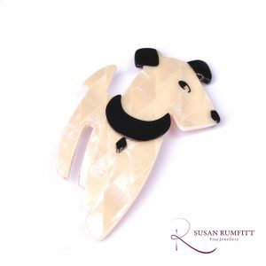 A Lea Stein Ric the Dog Brooch