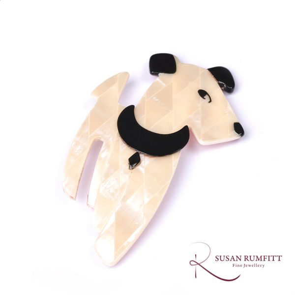 A Lea Stein Ric the Dog Brooch