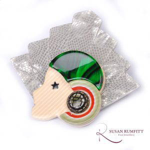 A Lea Stein Lady Brooch