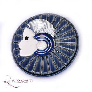 A Lea Stein Full Collar Lady Brooch