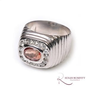 127M A Vintage Topaz and Diamond Dress Ring in White Gold