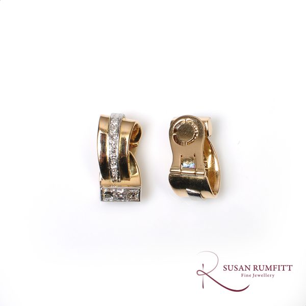 Diamond Clip on Earrings, Circa 1940
