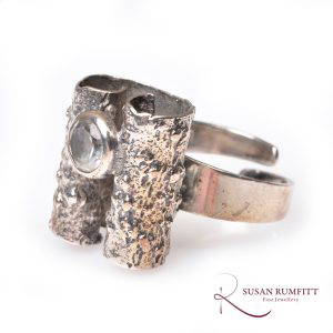 A Brofod Aktiebolaget Synthetic Spinel Silver Ring, Swedish, 1974