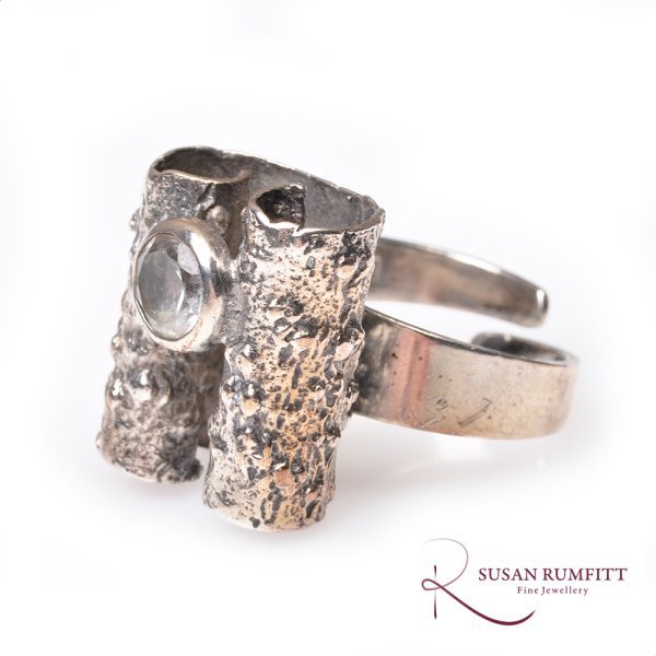 A Brofod Aktiebolaget Synthetic Spinel Silver Ring, Swedish, 1974