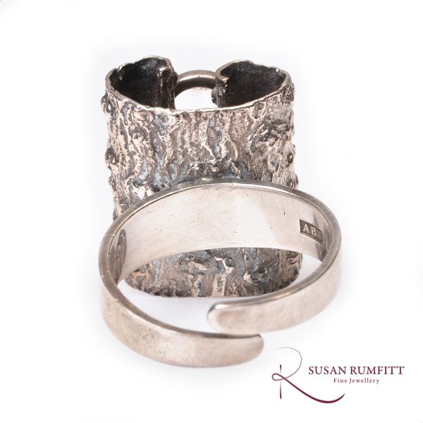A Brofod Aktiebolaget Synthetic Spinel Silver Ring, Swedish, 1974