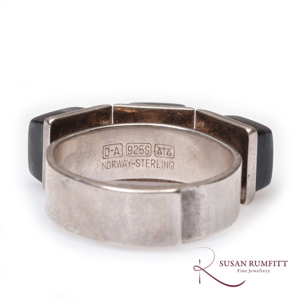 David Andersen, Norway; Labraordite Three Stone Silver Ring